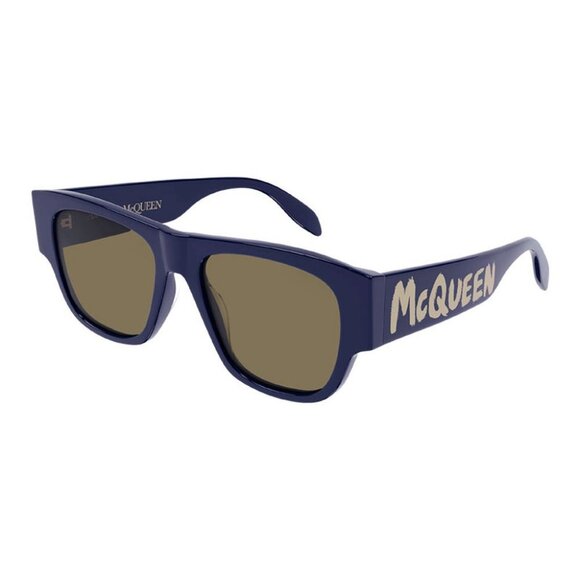 NEW ALEXANDER MCQUEEN SUNGLASSES AM0328S 004  UNISEX BLUE SQUARE EYEWEAR main image 3